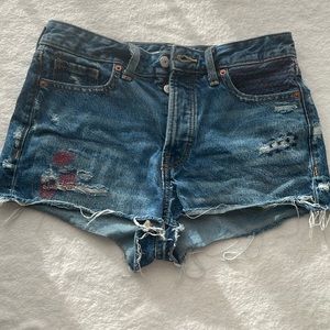 Fireworks embroidered shorts